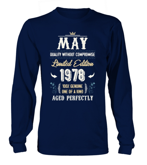 May 1978 Vintage Birthday Present Long sleeved Unisex