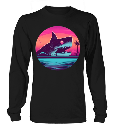 Retro Vintage Shark Lovers Style Long sleeved Unisex