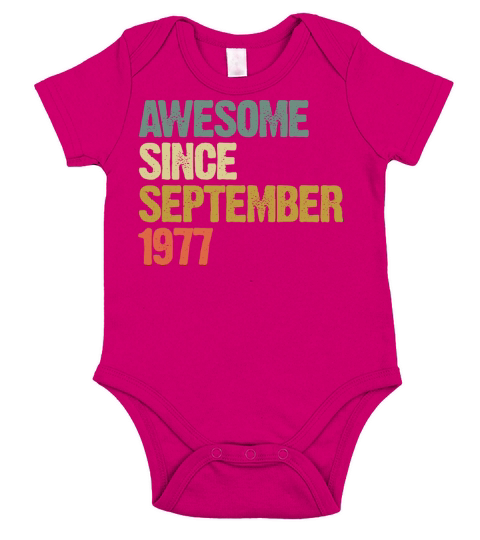 Awesome Since September 1977 Retro Vintage Gift Short Sleeve Baby One-Piece
