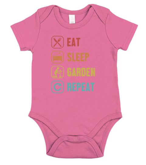 Eat Sleep Garden Repeat Horticulture Ideas Short Sleeve Baby One-Piece