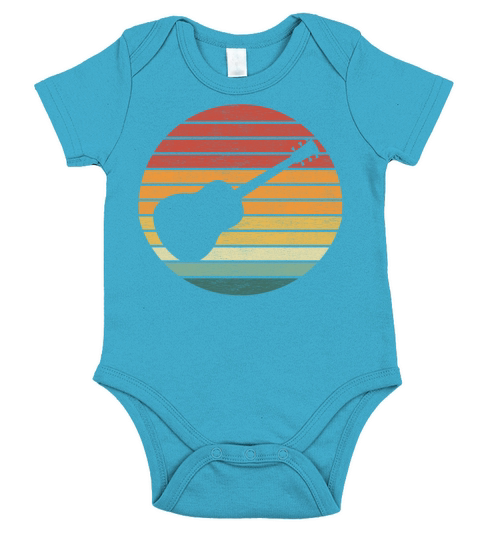 Guitar Lover - Vintage Retro Sunset Guitarist Short Sleeve Baby One-Piece