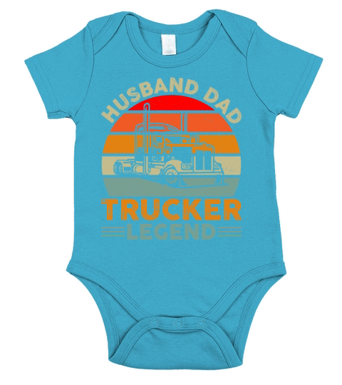 Husband Dad Trucker Legend Vintage Short Sleeve Baby One-Piece