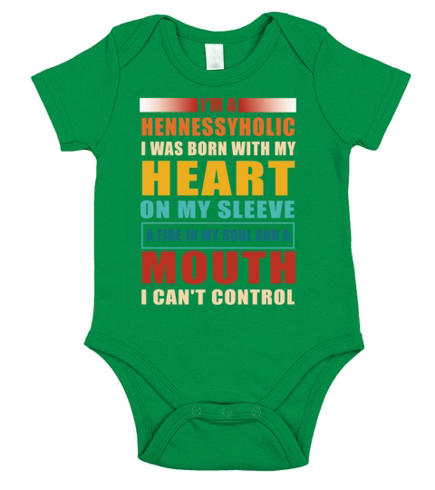 Im A Hennessyholic I Was Born With My Heart Short Sleeve Baby One-Piece