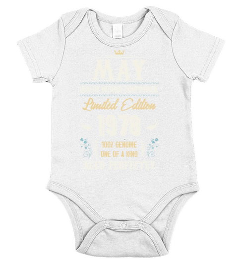 May 1978 Vintage Birthday Present Short Sleeve Baby One-Piece