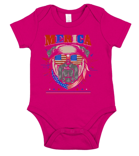 Merica 4th July Independence Day Short Sleeve Baby One-Piece