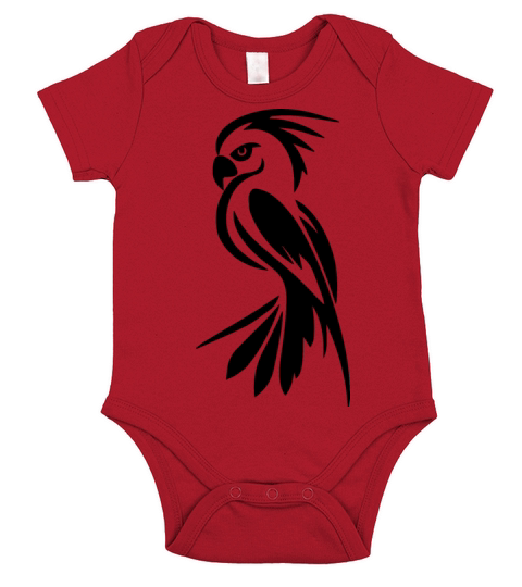 Parrot Portrait Tattoo Bird Drawing Short Sleeve Baby One-Piece