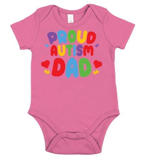 Proud Autism Dad Short Sleeve Baby One-Piece