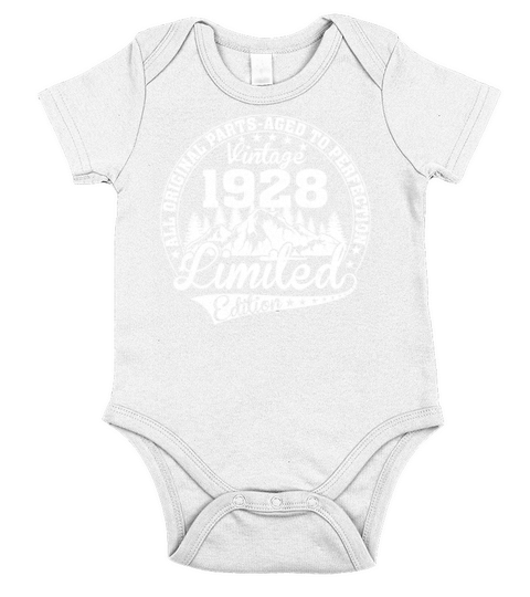 retro vintage birthday 1928 Short Sleeve Baby One-Piece