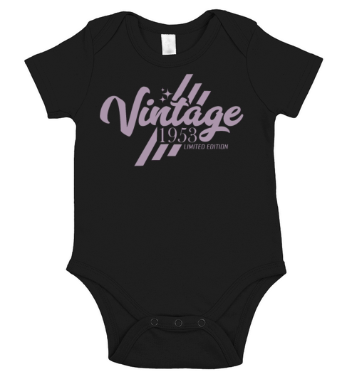Vintage 1953 Birthday Sayings Short Sleeve Baby One-Piece