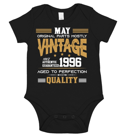 Vintage Aged To Perfection May 1996 Short Sleeve Baby One-Piece