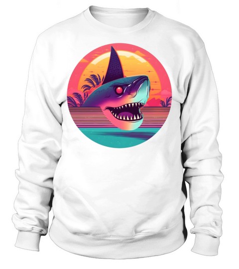 80s 90s Vintage Shark Style Sweatshirt Unisex