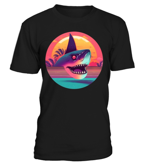 80s 90s Vintage Shark Style T-Shirt Unisex