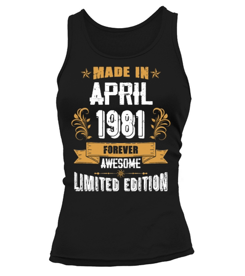April 1981 Vintage Birthday Present Tank top Woman