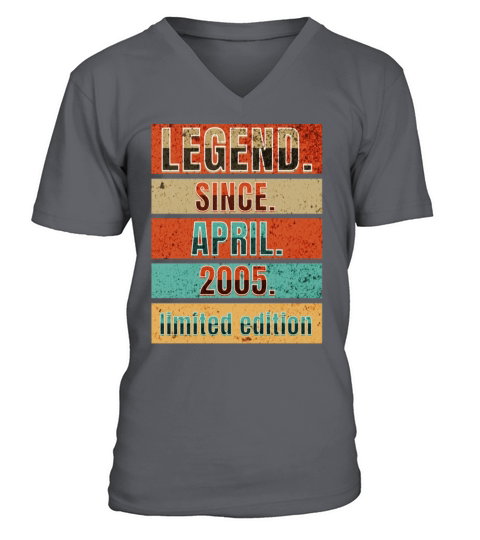 18 Year Old Legend Since April 2005 18th Birthday V-Neck T-shirt