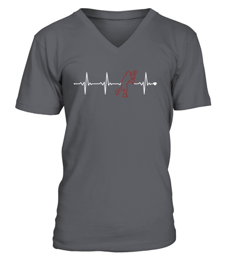Lacrosse Heartbeat Fan Mom Goalie Lax Legend V-Neck T-shirt