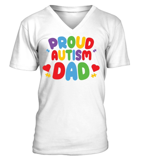 Proud Autism Dad V-Neck T-shirt