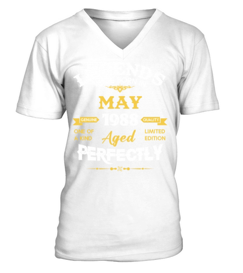 Vintage Aged To Perfection May 1988 V-Neck T-shirt