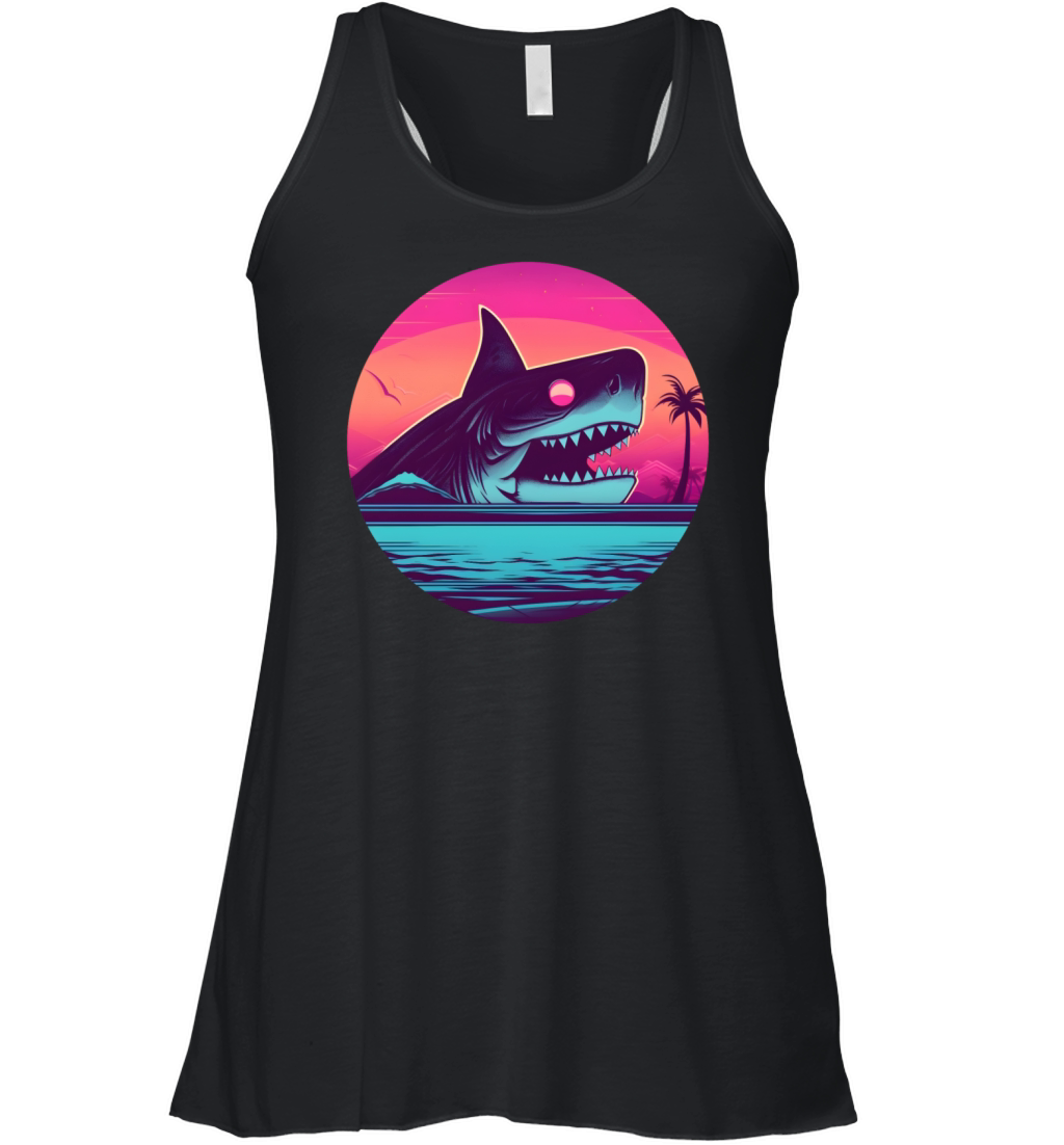 Retro Vintage Shark Lovers Style Women's Flowy Tank Top