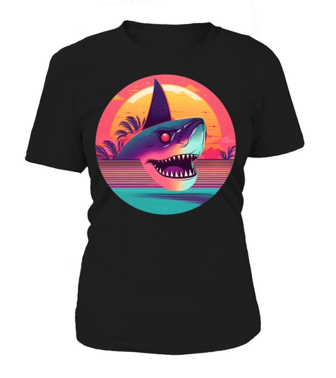 80s 90s Vintage Shark Style Women's T-Shirt