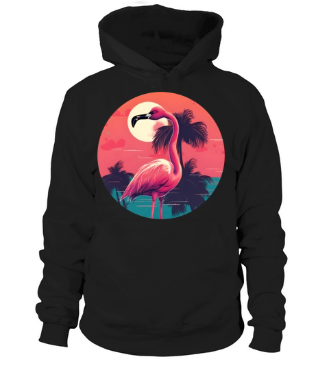 80s 90s Vintage Flamingo Style Hoodie Unisex