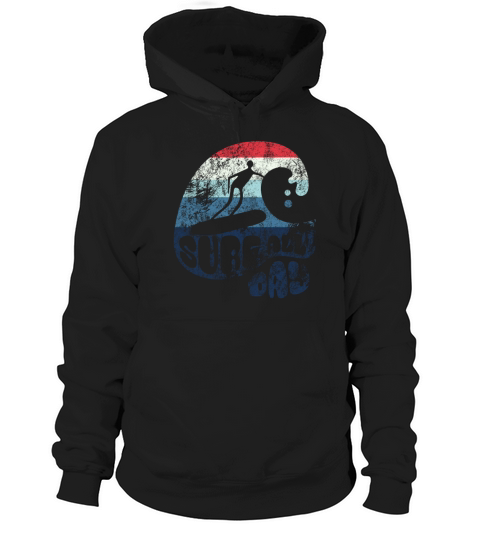 Surf all day - wave - Surfer - Sticker Hoodie Unisex