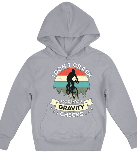 Bicycle I Dont Crash I Do Retro Bicycling Cyclist Kids Hoodie