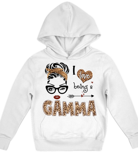 I Love Being A Gamma Leopard Mothers Day Kids Hoodie
