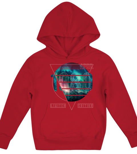 Limited Edition 1980 April Birthday Polar Lights Kids Hoodie