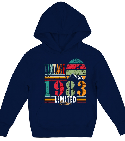 Retro Birthday Year Vintage 1983 Kids Hoodie