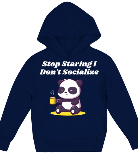 Stop Staring I Dont Socialize Nerd Introvert Weird Kids Hoodie