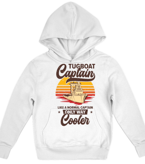 Tugboat Watercraft Cool Tugboat Captain Sailing Kids Hoodie