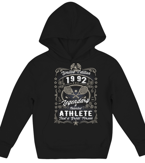 Vintage 1992 Tennis Birthday Gift Sport Hobby Kids Hoodie