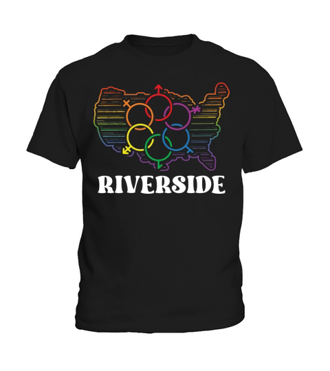 Riverside Pride Month Pride Flag LGBT Community LG Kids T-Shirt