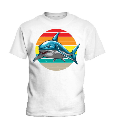 Shark Retro Sun Ocean Animals Kids T-Shirt