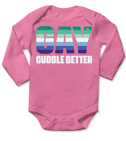 Chubby Guys Cuddle Better Gay Long Sleeve Baby One-Piece
