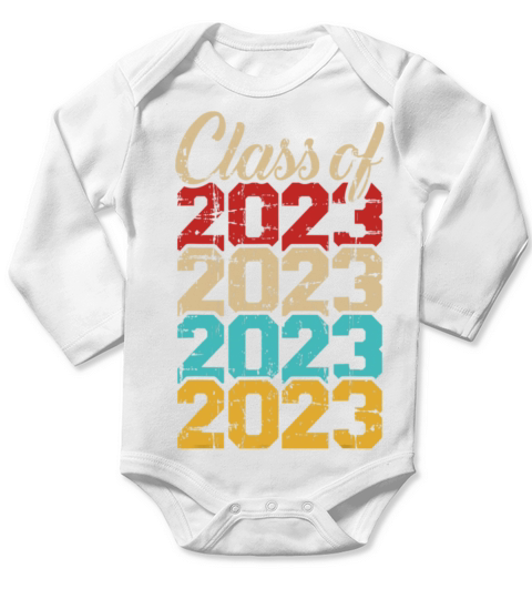 Class of 2023 vintage retro T Shirt Long Sleeve Baby One-Piece