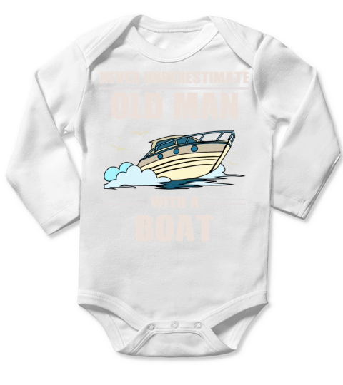 Old Man With A Boat Long Sleeve Baby One-Piece