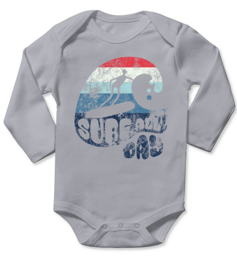 Surf all day - wave - Surfer - Sticker Long Sleeve Baby One-Piece