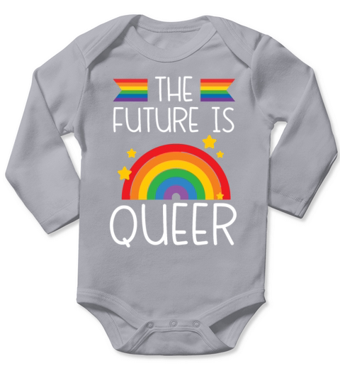 The Future Is Queer LGBTQ Rainbow Pride Month Long Sleeve Baby One-Piece