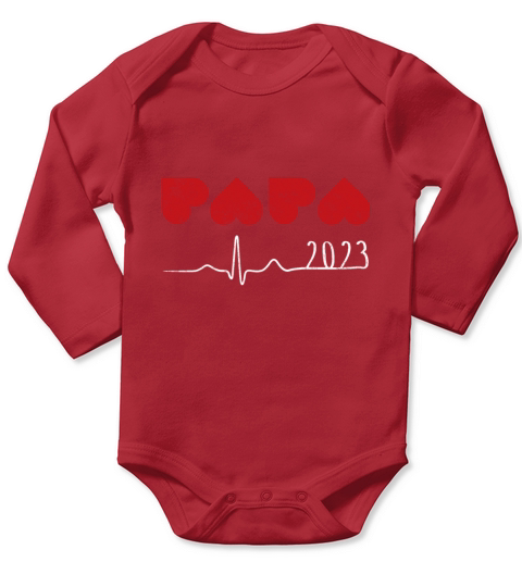 You Be Papa In 2023 - Heartbeat Design Long Sleeve Baby One-Piece