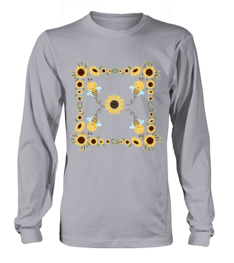 Bee on a sunflower gift Long sleeved Unisex