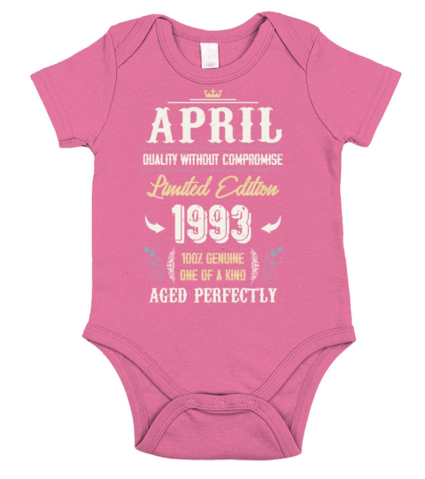 April 1993 Vintage Birthday Present Short Sleeve Baby One-Piece