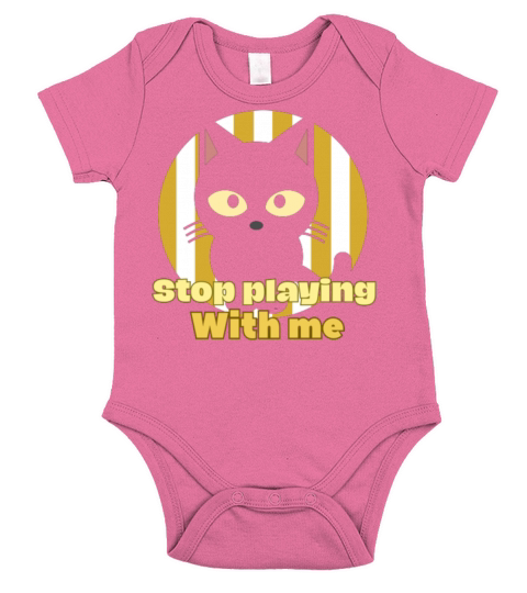 Dont playing with me cat vintage t-shirt Short Sleeve Baby One-Piece