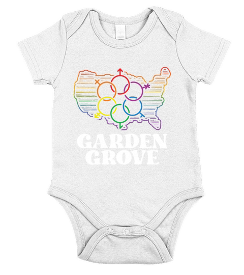 Garden Grove Pride Flag Pride Month LGBTQ Flag Short Sleeve Baby One-Piece