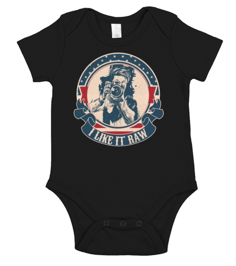 I like it raw photographer vintage Short Sleeve Baby One-Piece