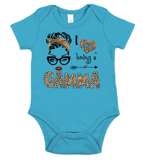 I Love Being A Gamma Leopard Mothers Day Short Sleeve Baby One-Piece