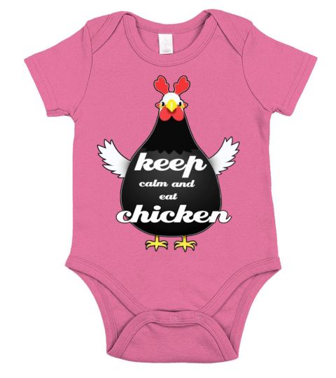 keep calm and eat chicken Short Sleeve Baby One-Piece