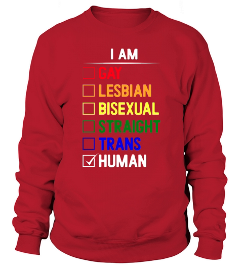 Gay Pride Gay Lesbian Bisexual Straight Trans Human Sweatshirt Unisex