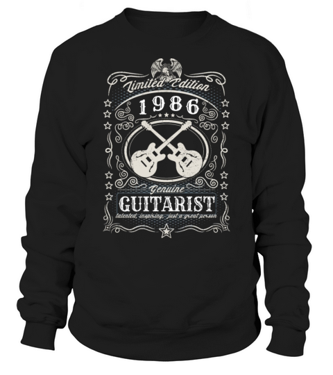 Vintage 1986 Guitarist Birthday Gift Guitar Player Sweatshirt Unisex