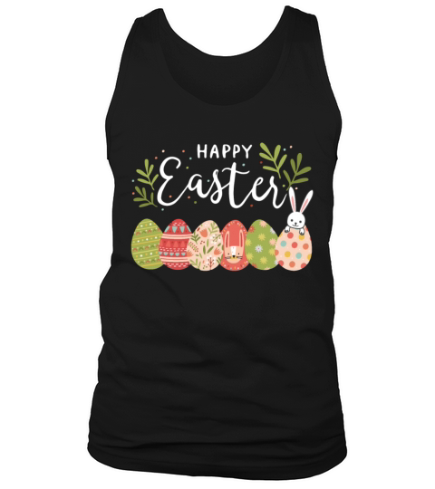 Happy Easter Spring Flowers Bunny Rabbit Egg Hunt Tank Top Unisex